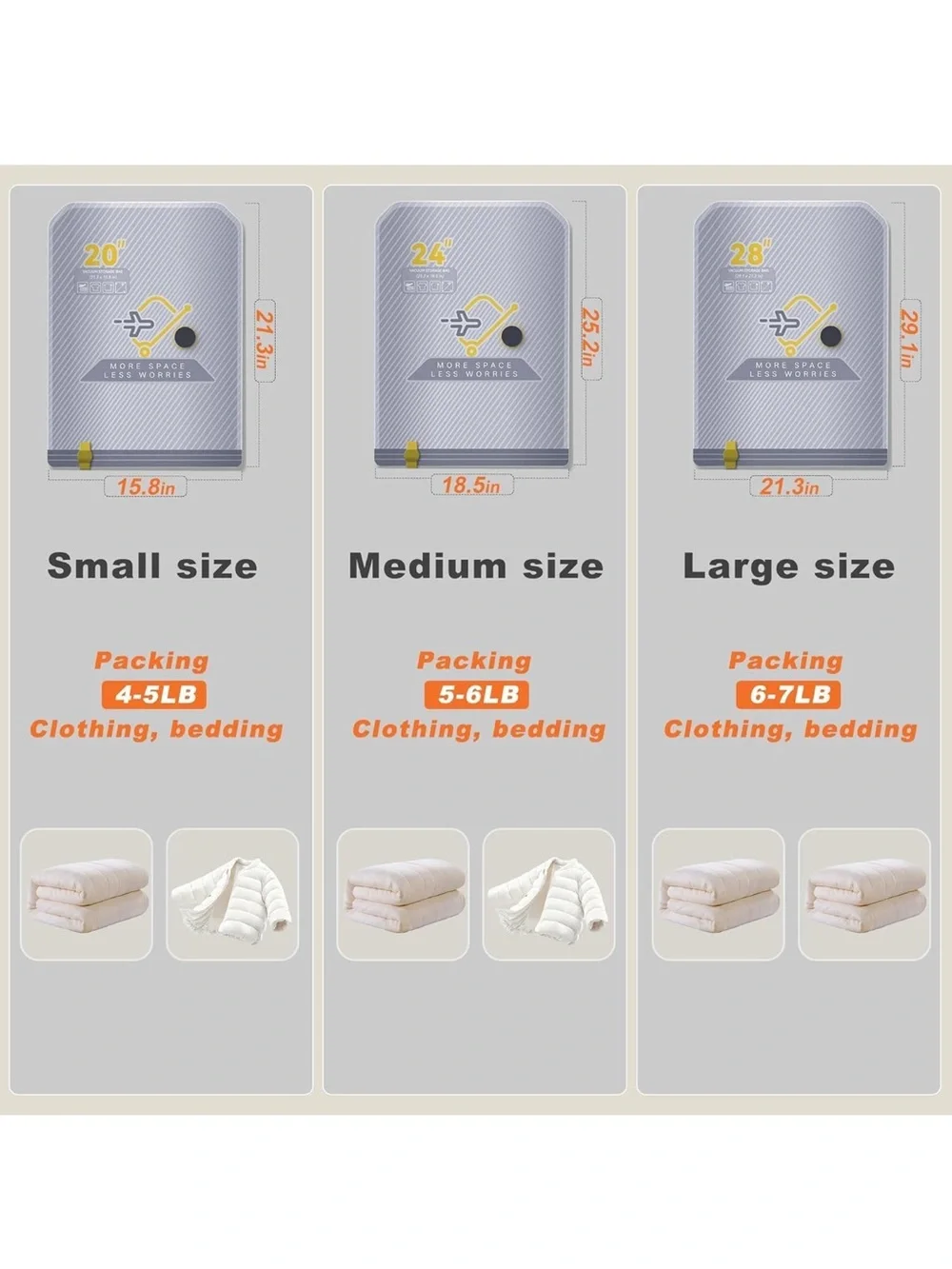 15-pack vacuum bags for travel with wireless rechargeable pump carry on size